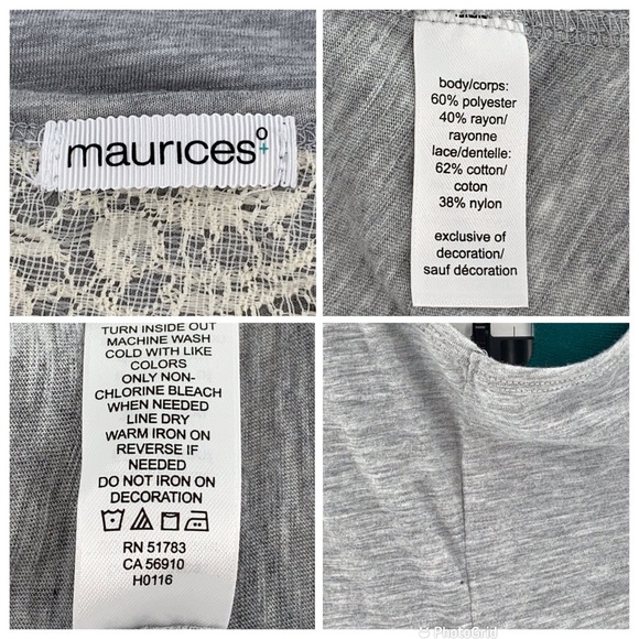 Maurices Grey Textured and Bejewelled Lace Back Tank Top, Large - Picture 16 of 16